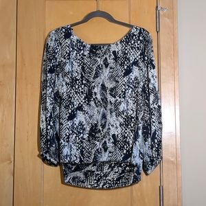 Amanda Uprichard silk animal print long sleeve blouse size Medium